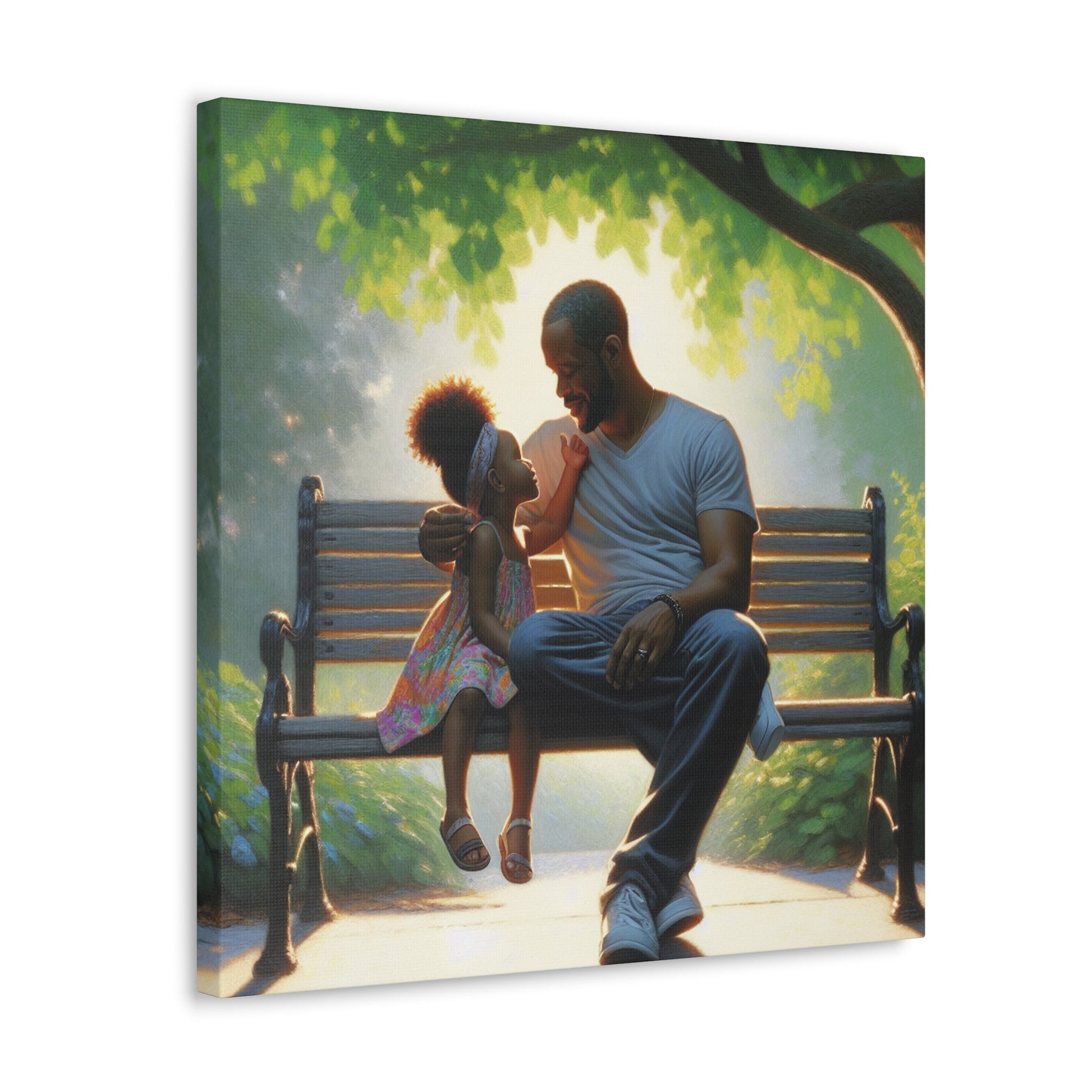 "Serene Father-Daughter Connection Painting" - Canvas - Authentic4Us