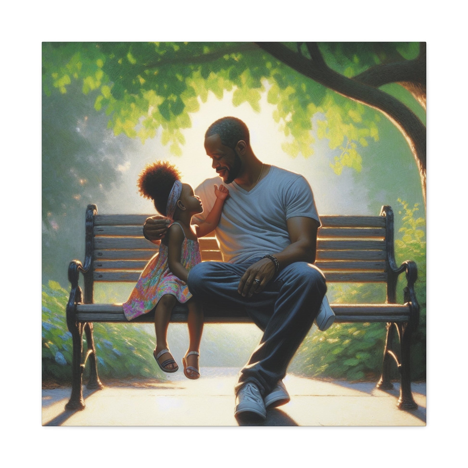 "Serene Father-Daughter Connection Painting" - Canvas - Authentic4Us