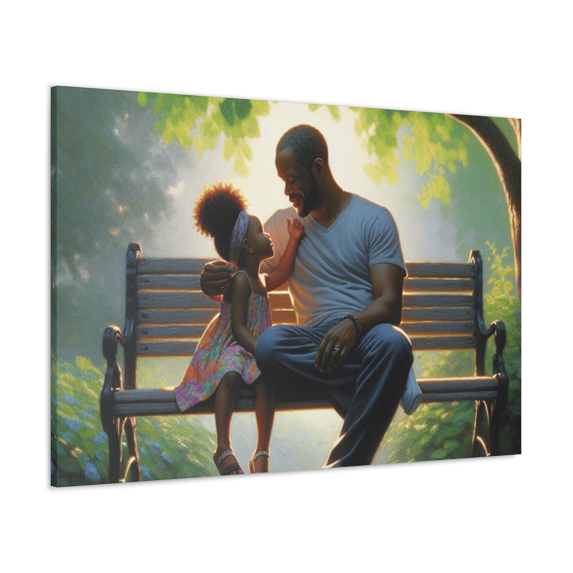 "Serene Father-Daughter Connection Painting" - Canvas - Authentic4Us