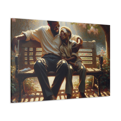 "Serene Father-Son Bonding at Park" - Canvas - Authentic4Us