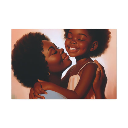 "Serene Love: Mother and Daughter" - Canvas - Authentic4Us