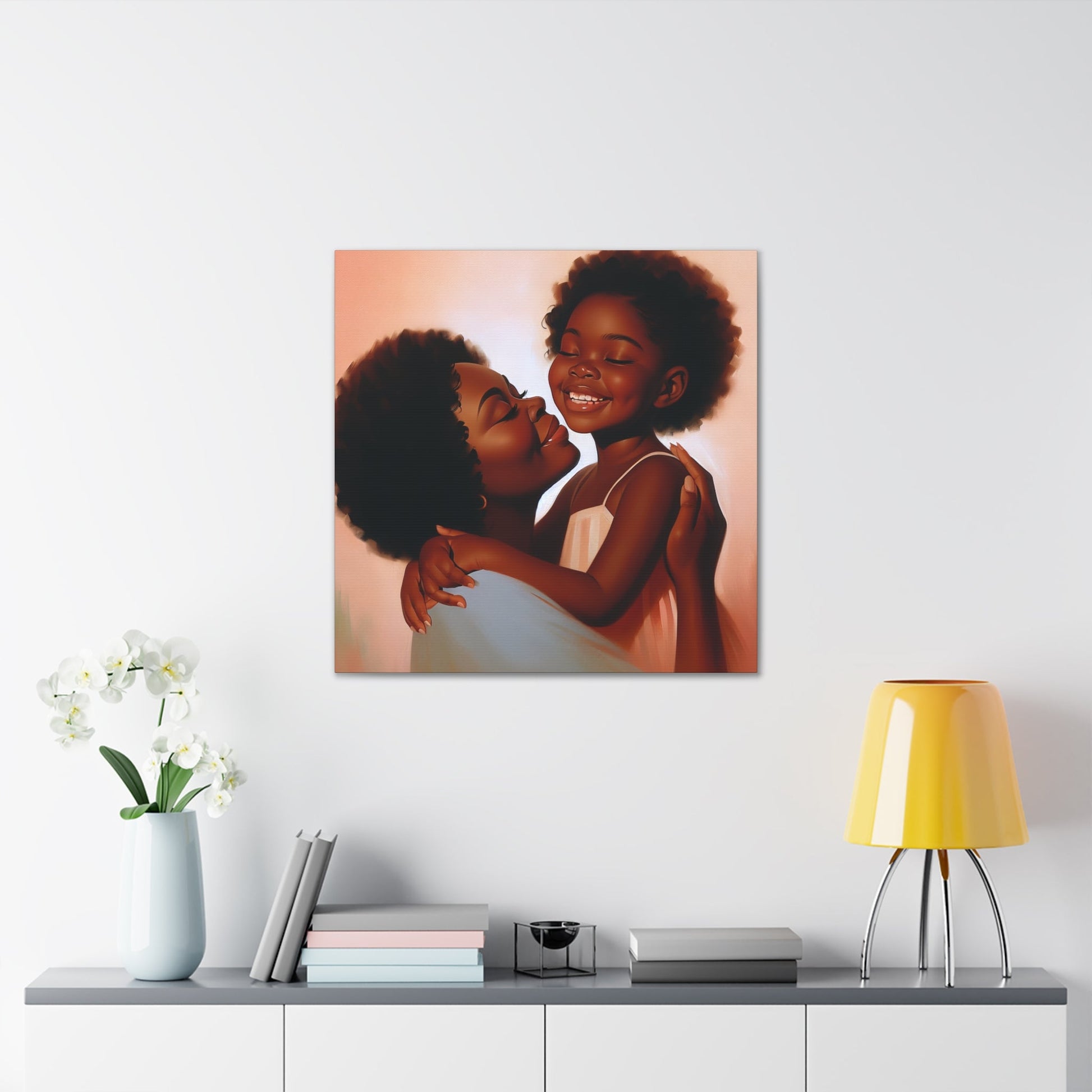 "Serene Love: Mother and Daughter" - Canvas - Authentic4Us