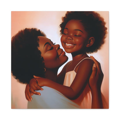 "Serene Love: Mother and Daughter" - Canvas - Authentic4Us