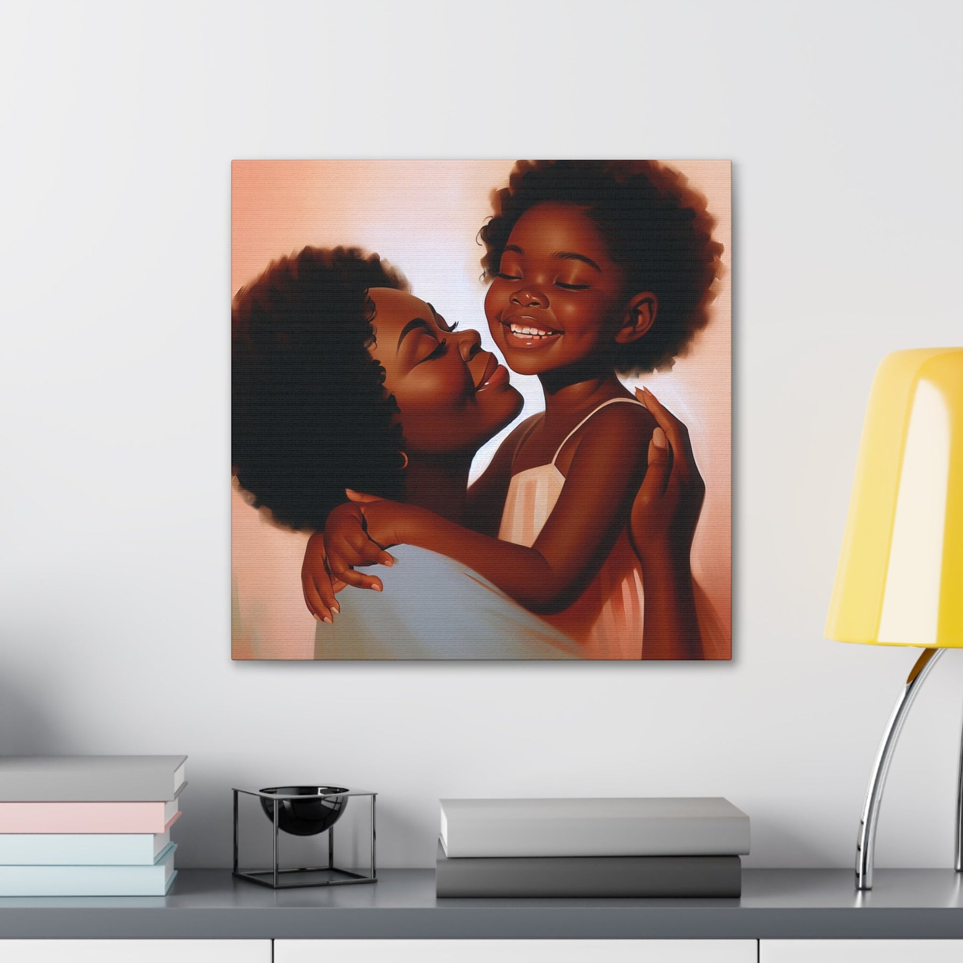 "Serene Love: Mother and Daughter" - Canvas - Authentic4Us