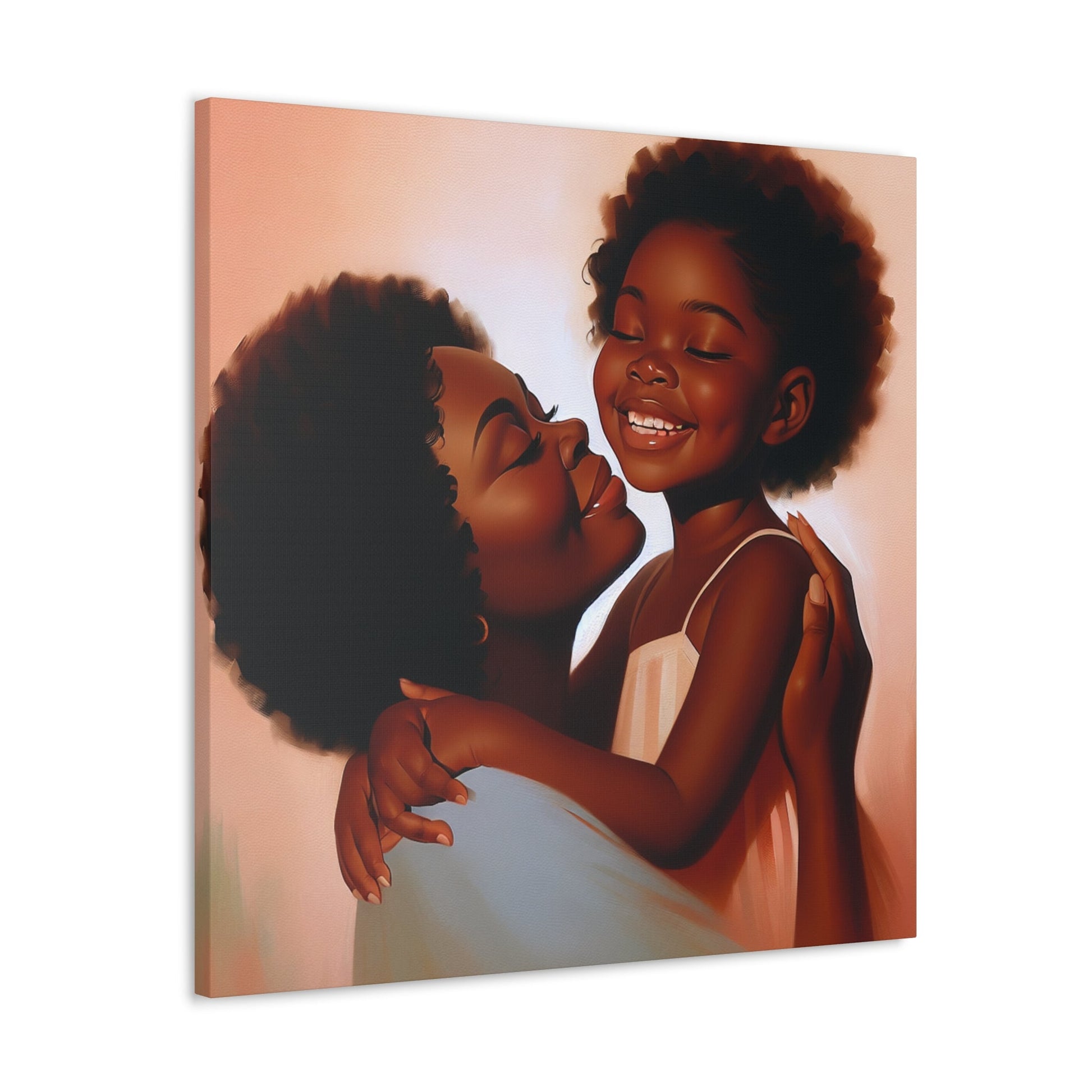 "Serene Love: Mother and Daughter" - Canvas - Authentic4Us