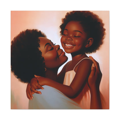 "Serene Love: Mother and Daughter" - Canvas - Authentic4Us