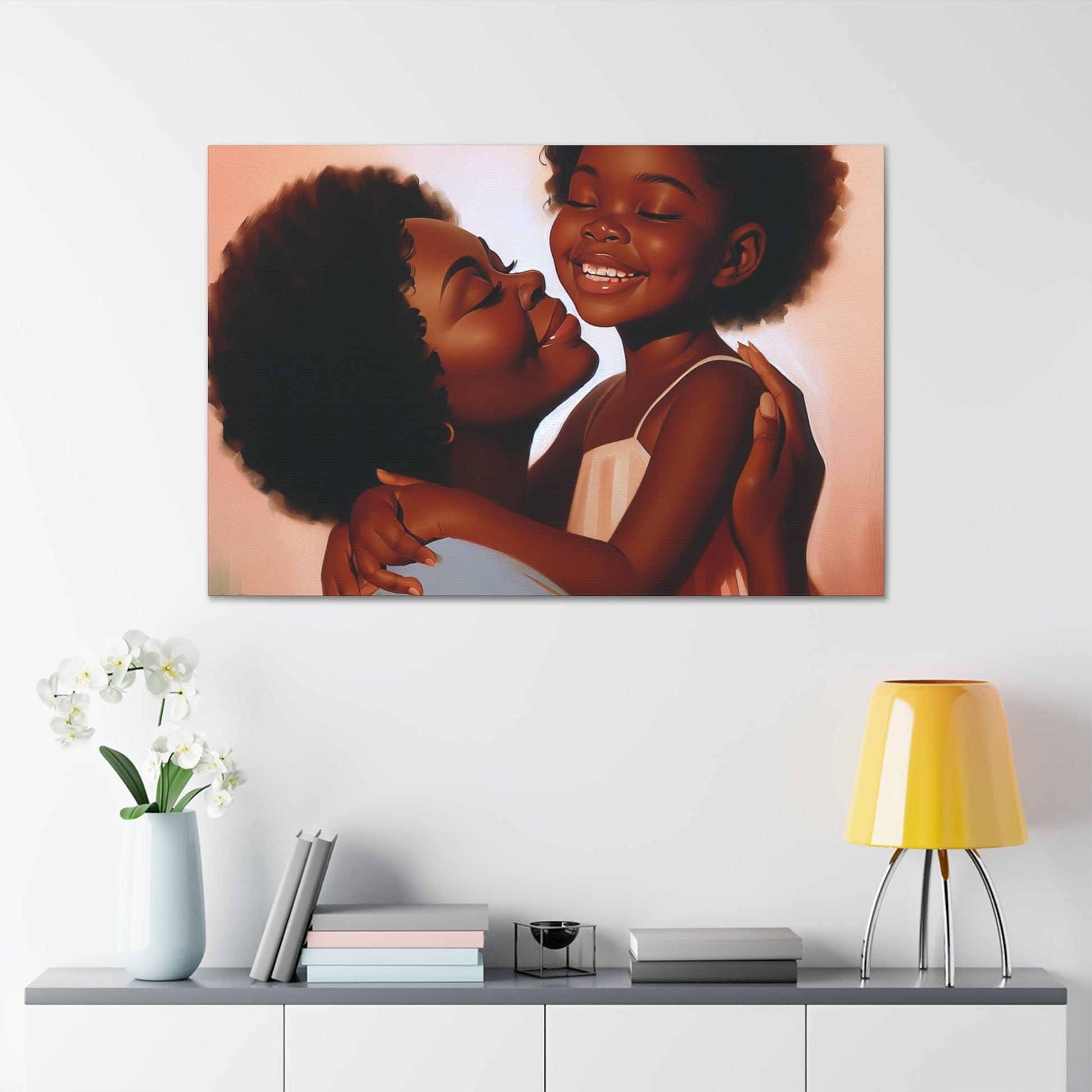 "Serene Love: Mother and Daughter" - Canvas - Authentic4Us