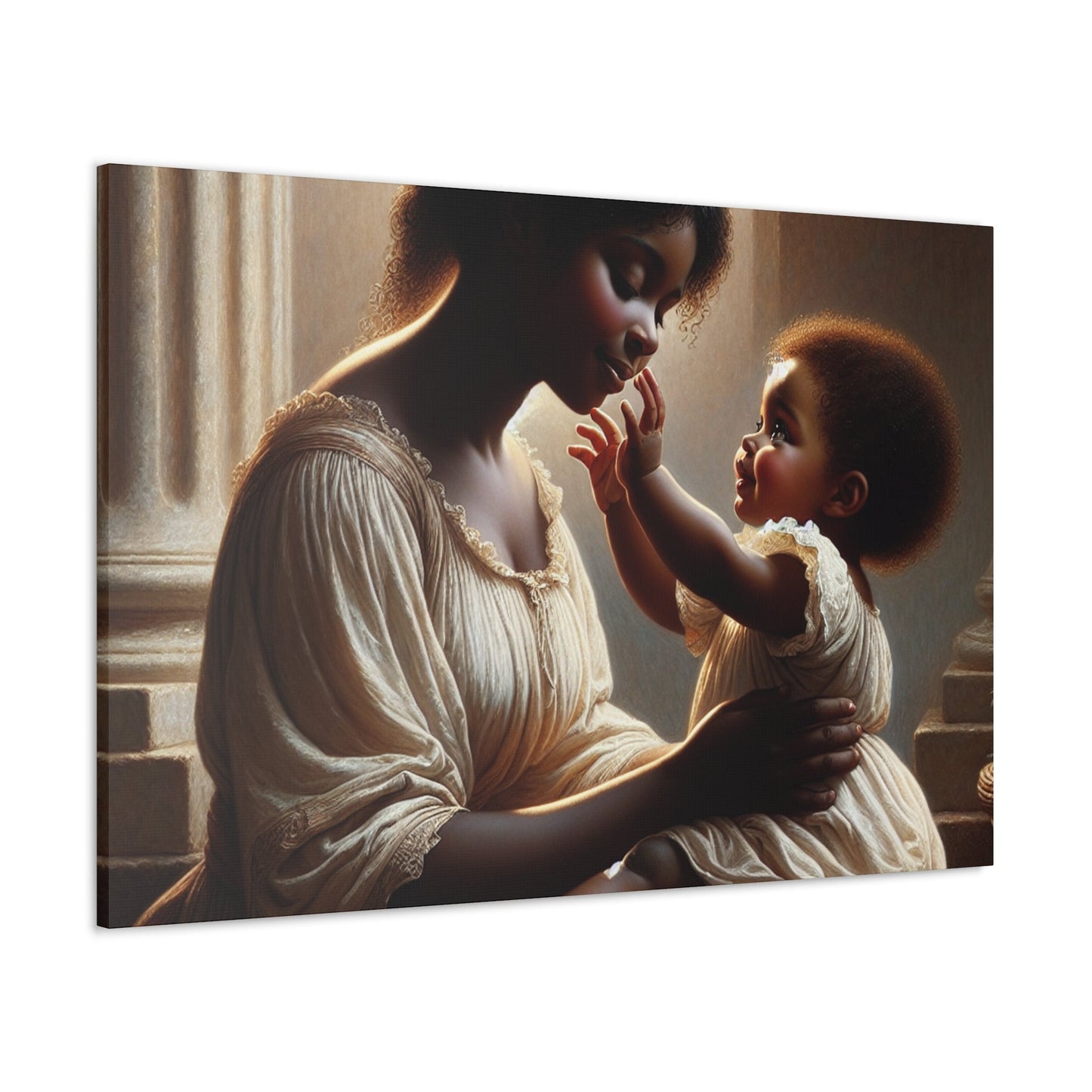 "Serene Mother and Child Portrait" - Canvas - Authentic4Us