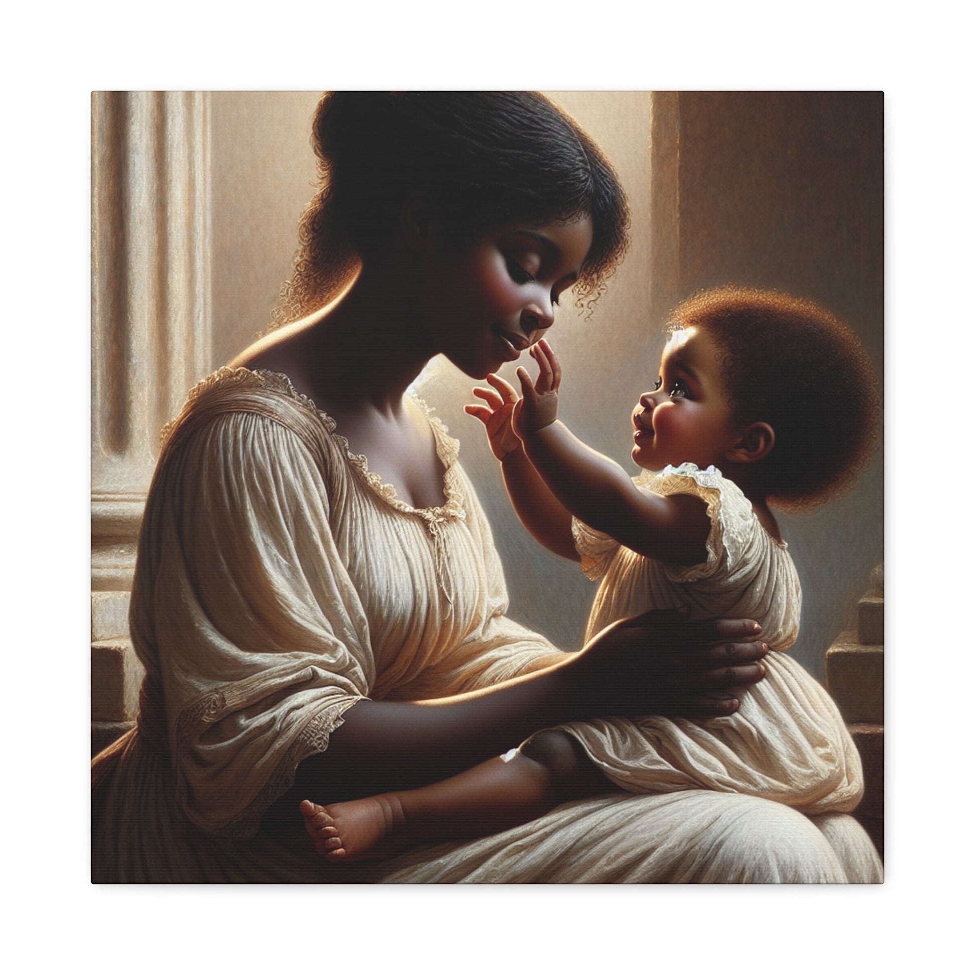 "Serene Mother and Child Portrait" - Canvas - Authentic4Us