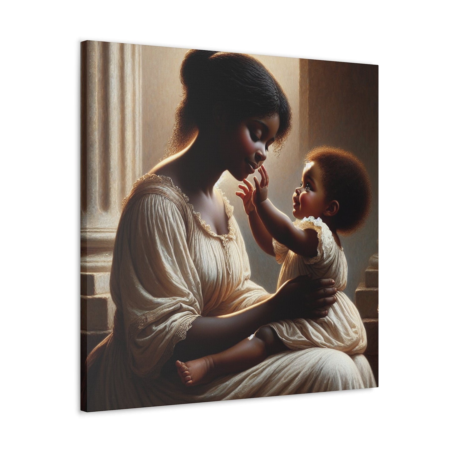 "Serene Mother and Child Portrait" - Canvas - Authentic4Us