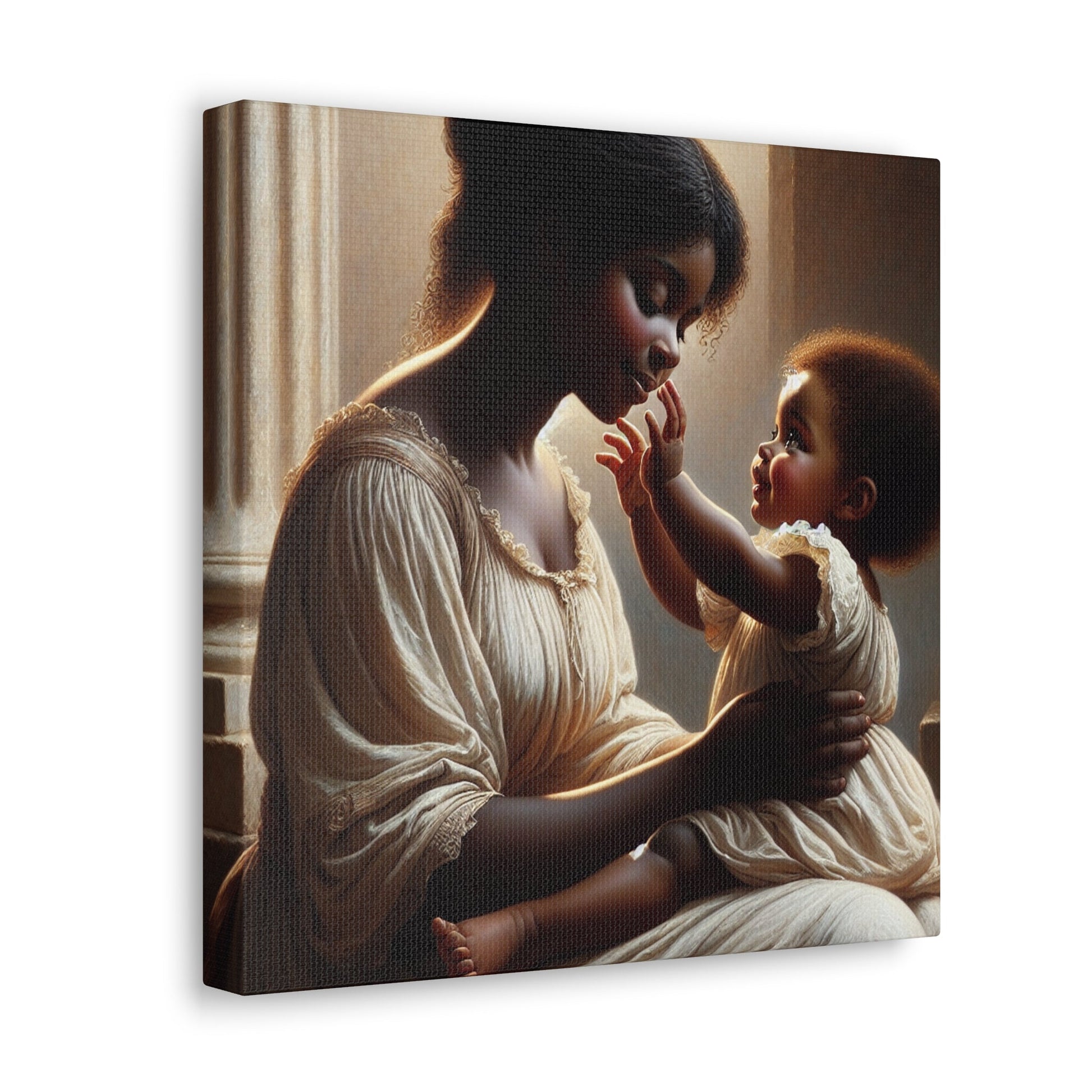 "Serene Mother and Child Portrait" - Canvas - Authentic4Us