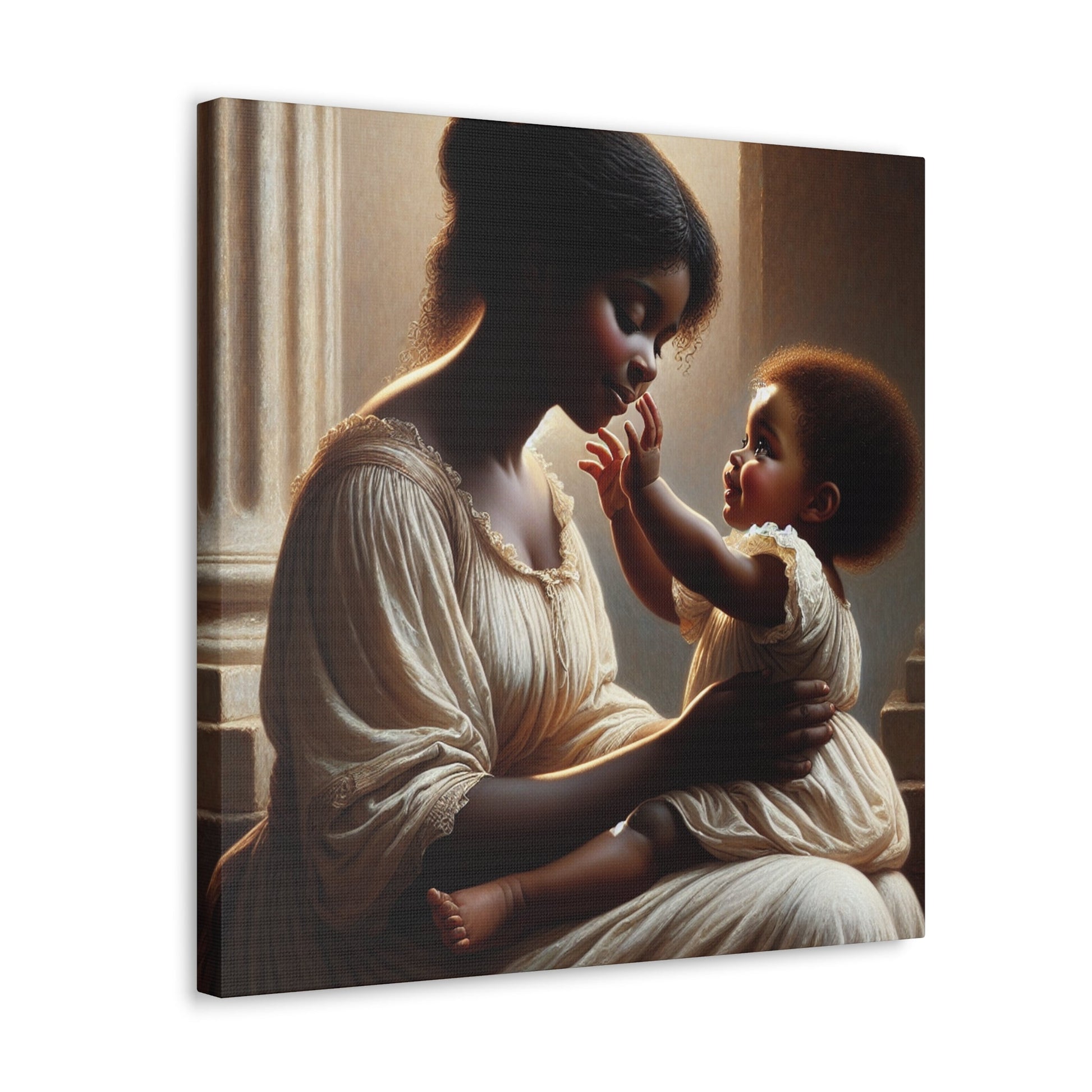 "Serene Mother and Child Portrait" - Canvas - Authentic4Us