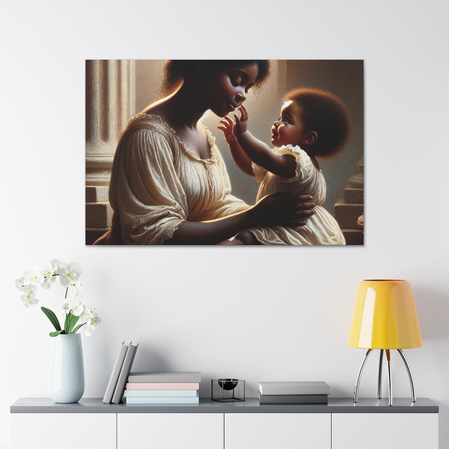 "Serene Mother and Child Portrait" - Canvas - Authentic4Us