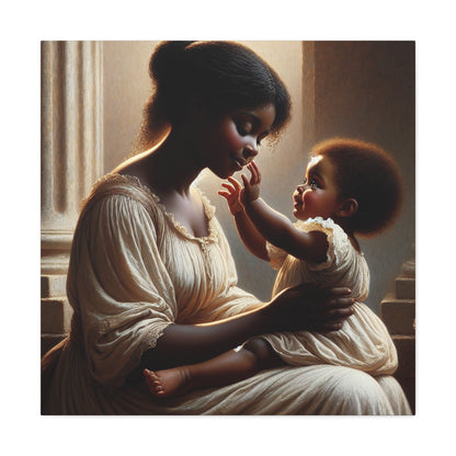 "Serene Mother and Child Portrait" - Canvas - Authentic4Us