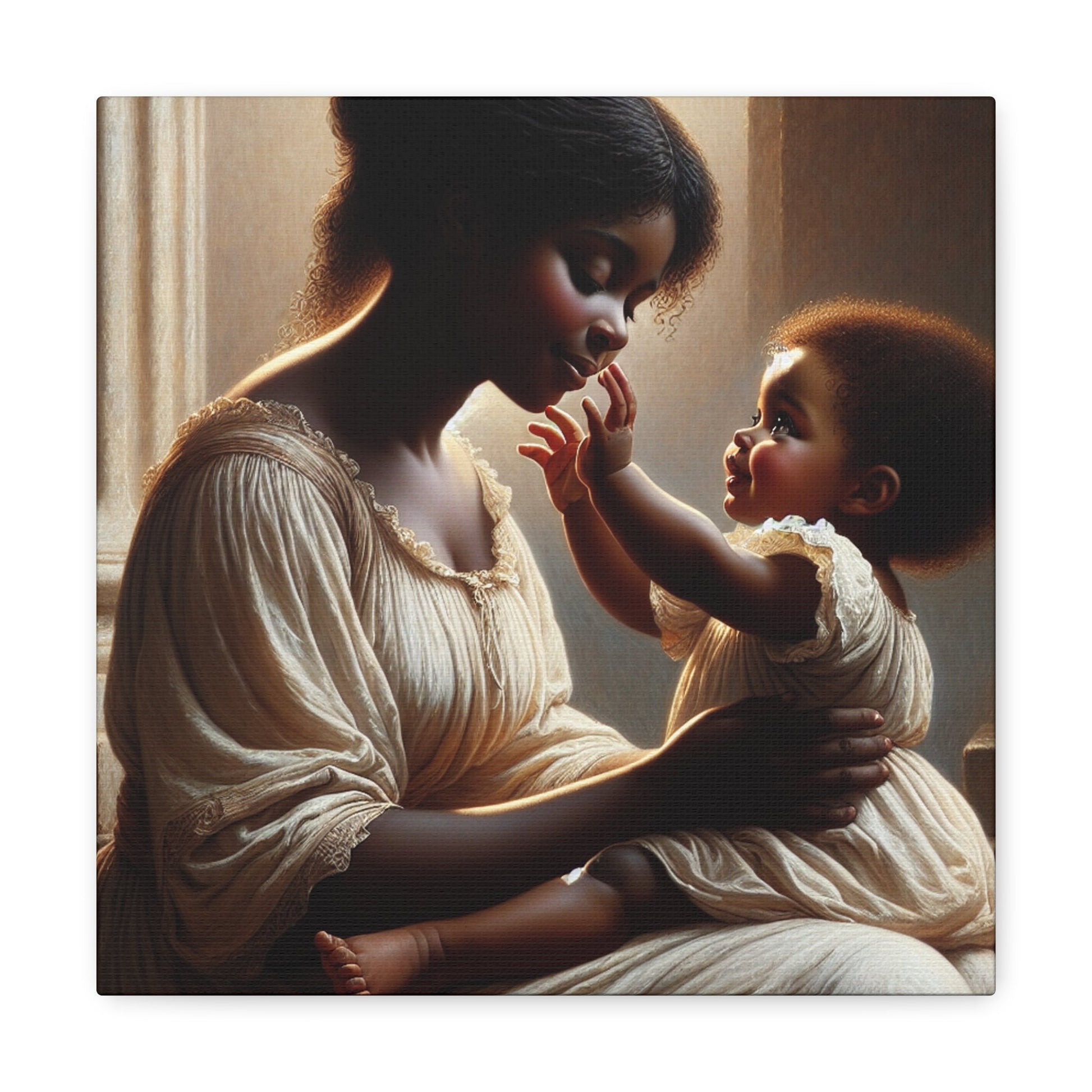 "Serene Mother and Child Portrait" - Canvas - Authentic4Us