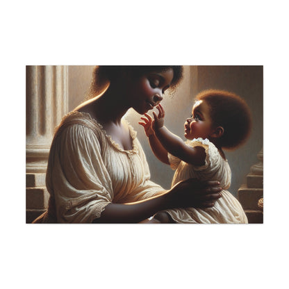 "Serene Mother and Child Portrait" - Canvas - Authentic4Us