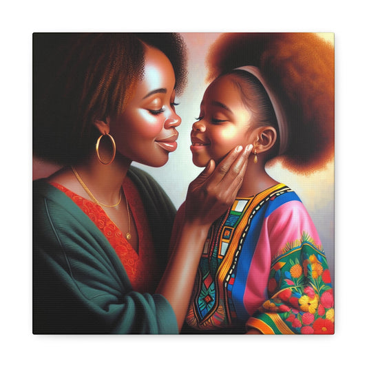 "Serene Mother-Daughter Bonding: A Touch of Love" - Canvas - Authentic4Us