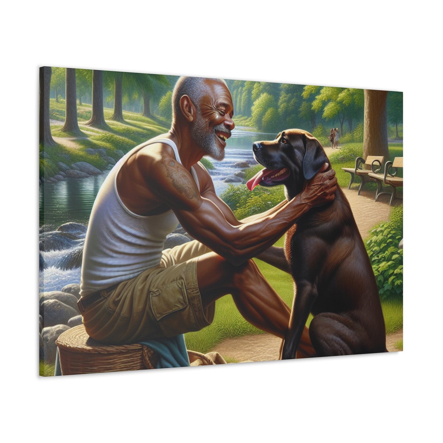 "Serene Summer Picnic with Companion" - Canvas - Authentic4Us