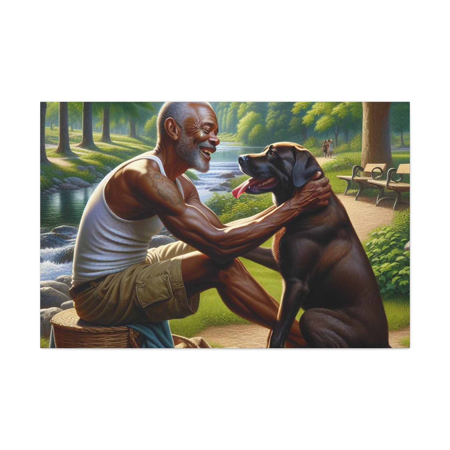 "Serene Summer Picnic with Companion" - Canvas - Authentic4Us