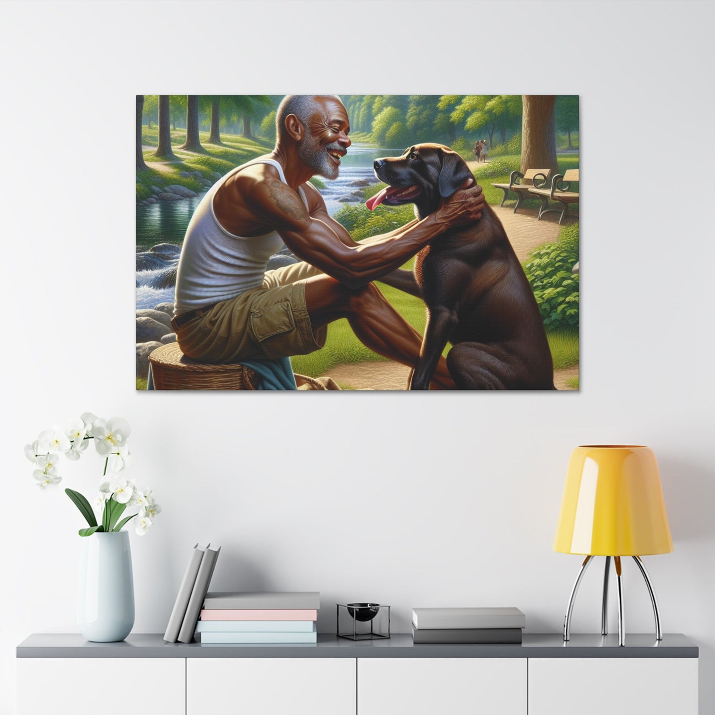 "Serene Summer Picnic with Companion" - Canvas - Authentic4Us