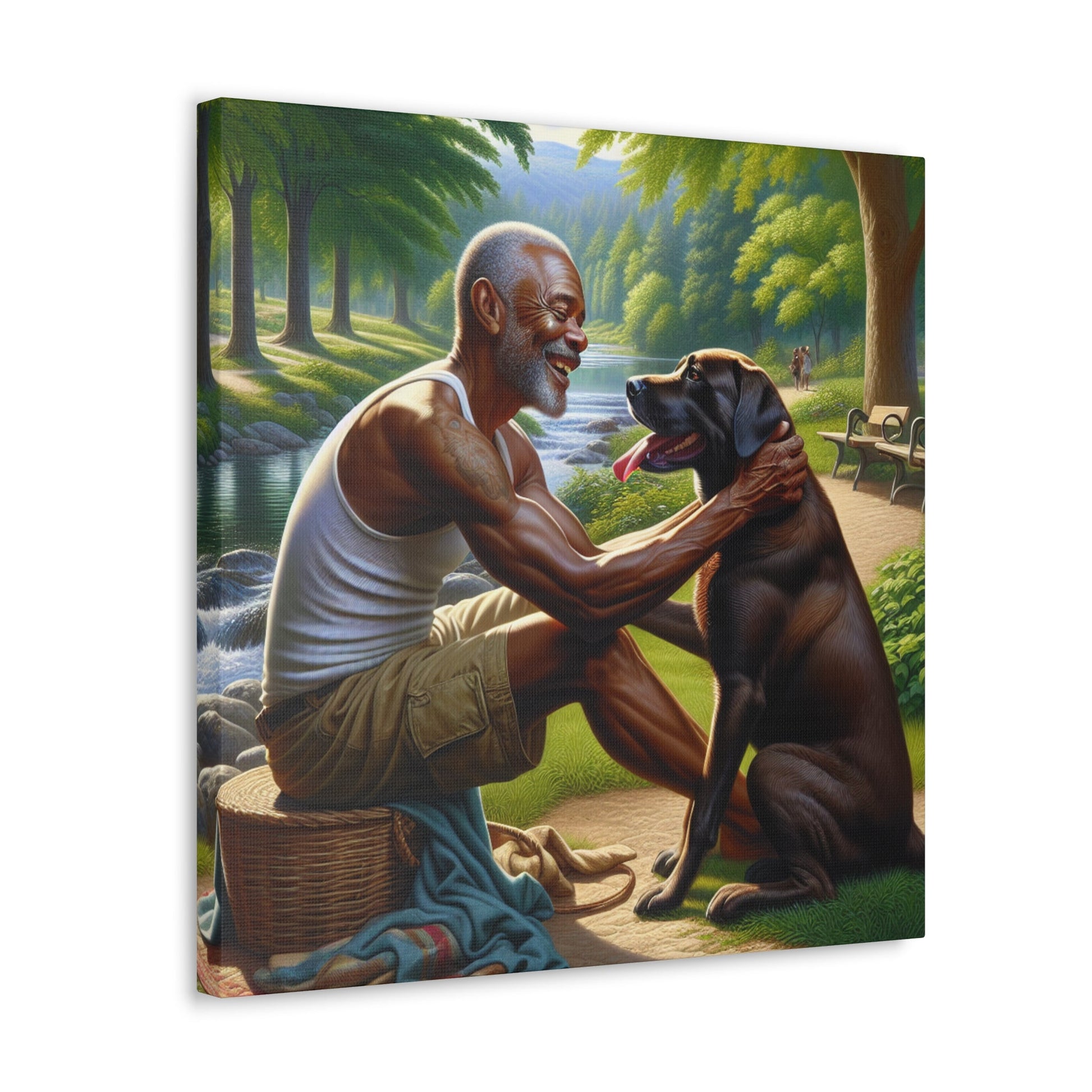 "Serene Summer Picnic with Companion" - Canvas - Authentic4Us