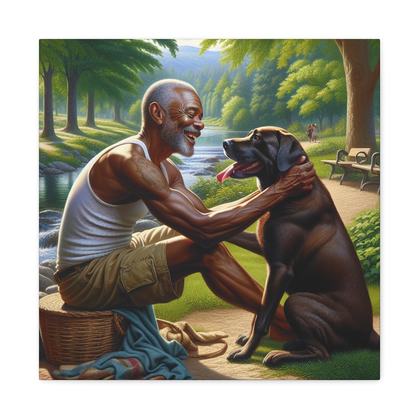 "Serene Summer Picnic with Companion" - Canvas - Authentic4Us