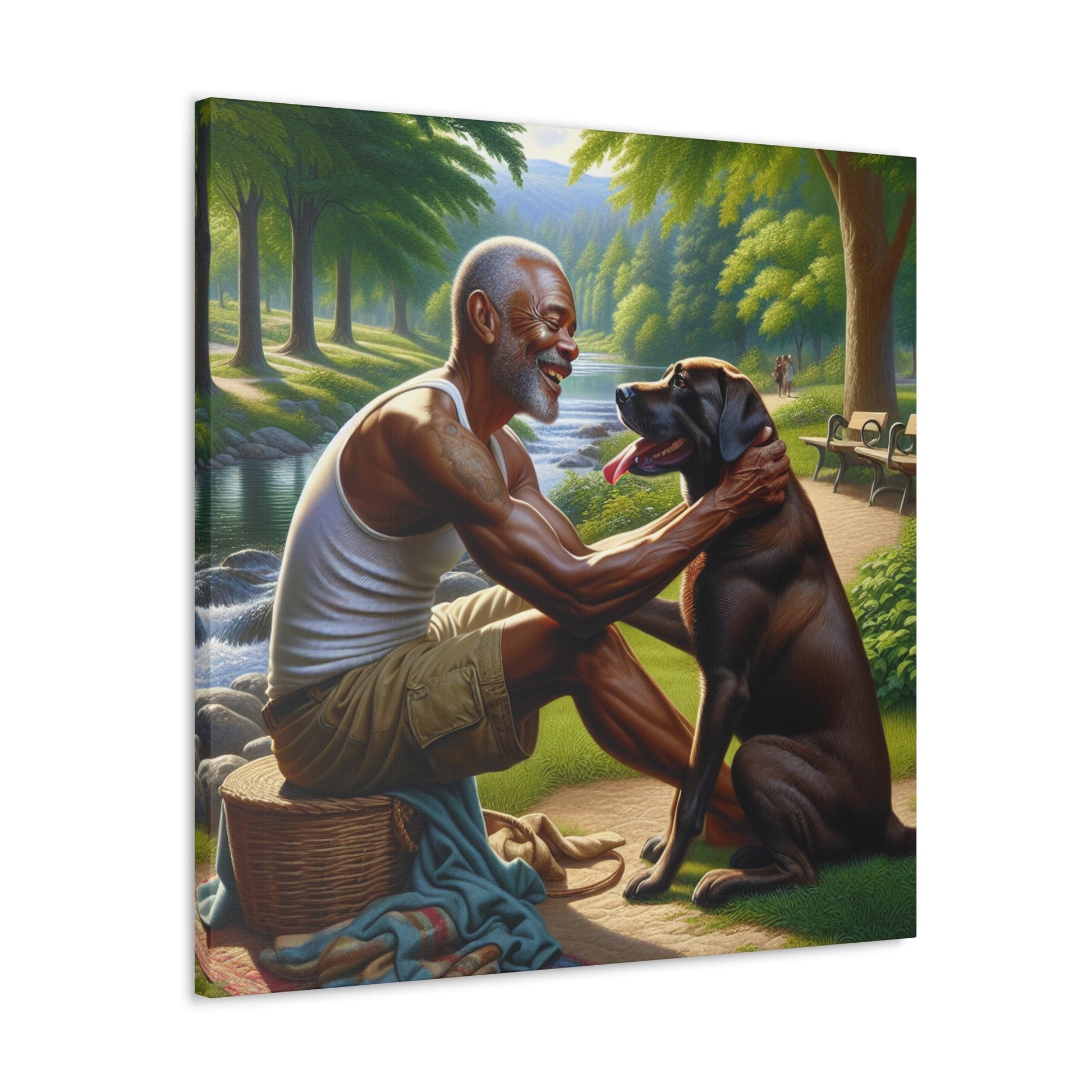 "Serene Summer Picnic with Companion" - Canvas - Authentic4Us