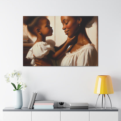 "Serenity in White: A Mother-Daughter Bond" - Canvas - Authentic4Us