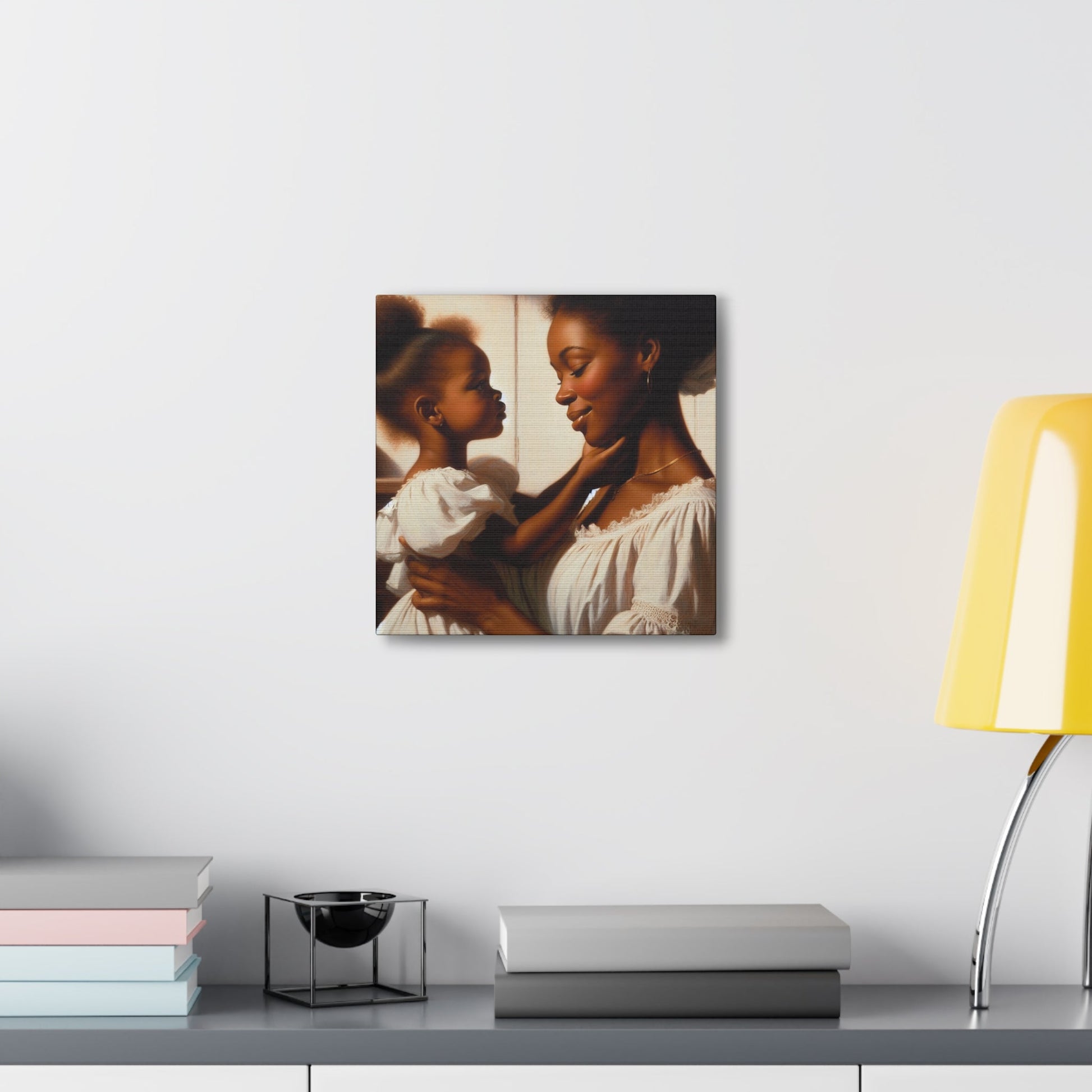 "Serenity in White: A Mother-Daughter Bond" - Canvas - Authentic4Us