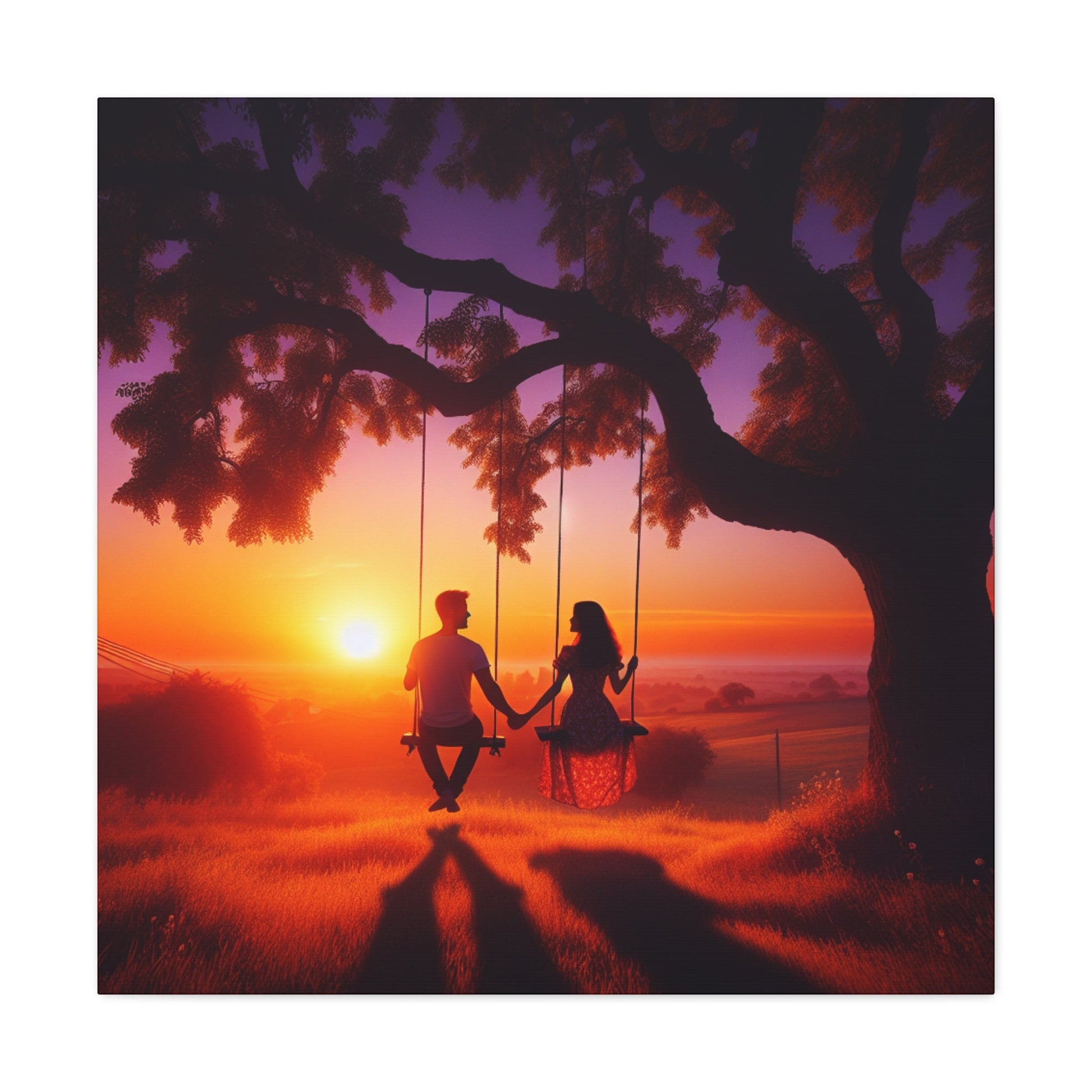 "Serenity Swings: Digital Romance Art" - Canvas - Authentic4Us