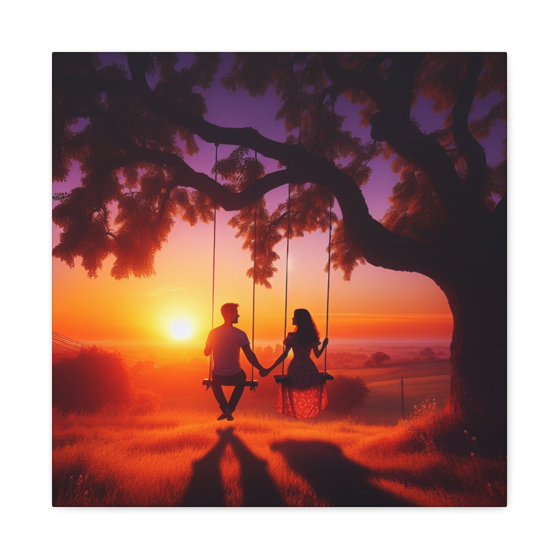 "Serenity Swings: Digital Romance Art" - Canvas - Authentic4Us