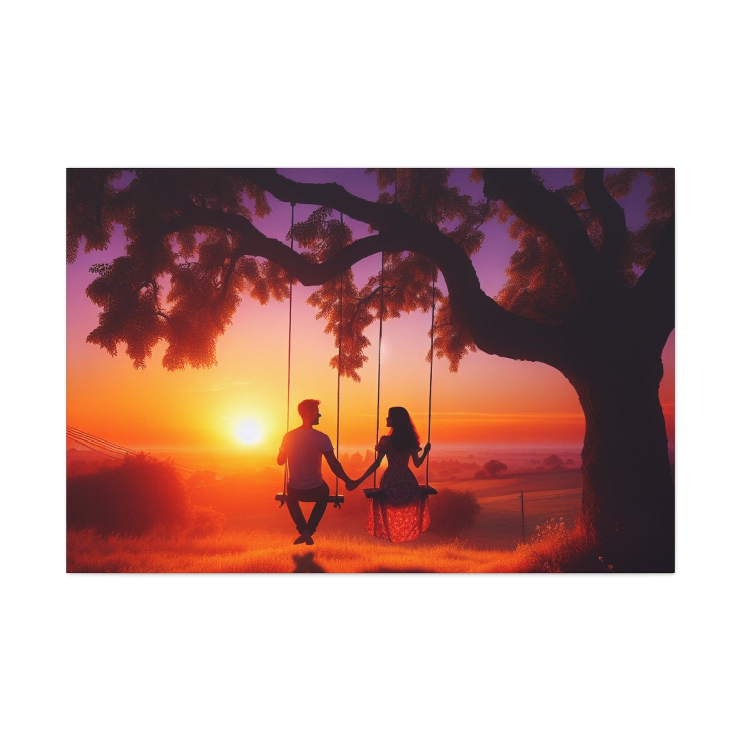 "Serenity Swings: Digital Romance Art" - Canvas - Authentic4Us