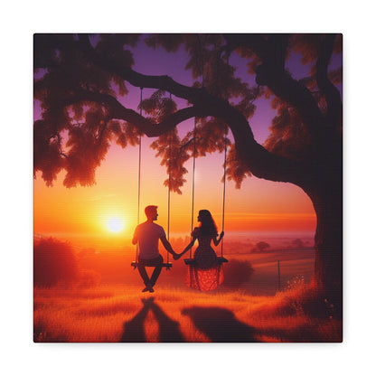 "Serenity Swings: Digital Romance Art" - Canvas - Authentic4Us