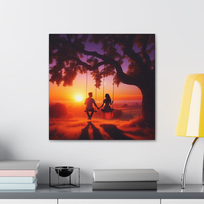 "Serenity Swings: Digital Romance Art" - Canvas - Authentic4Us