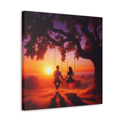 "Serenity Swings: Digital Romance Art" - Canvas - Authentic4Us