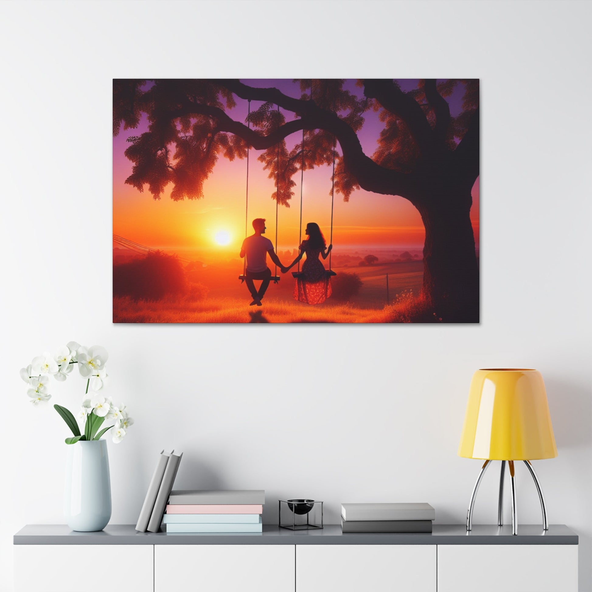 "Serenity Swings: Digital Romance Art" - Canvas - Authentic4Us