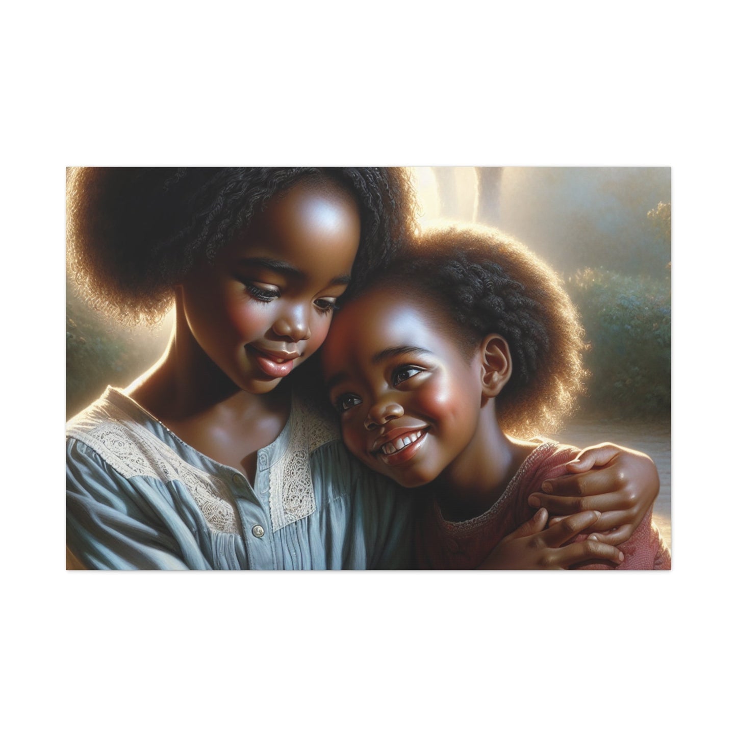 "Siblings Embracing: A Warm, Serene Affection" - Canvas - Authentic4Us