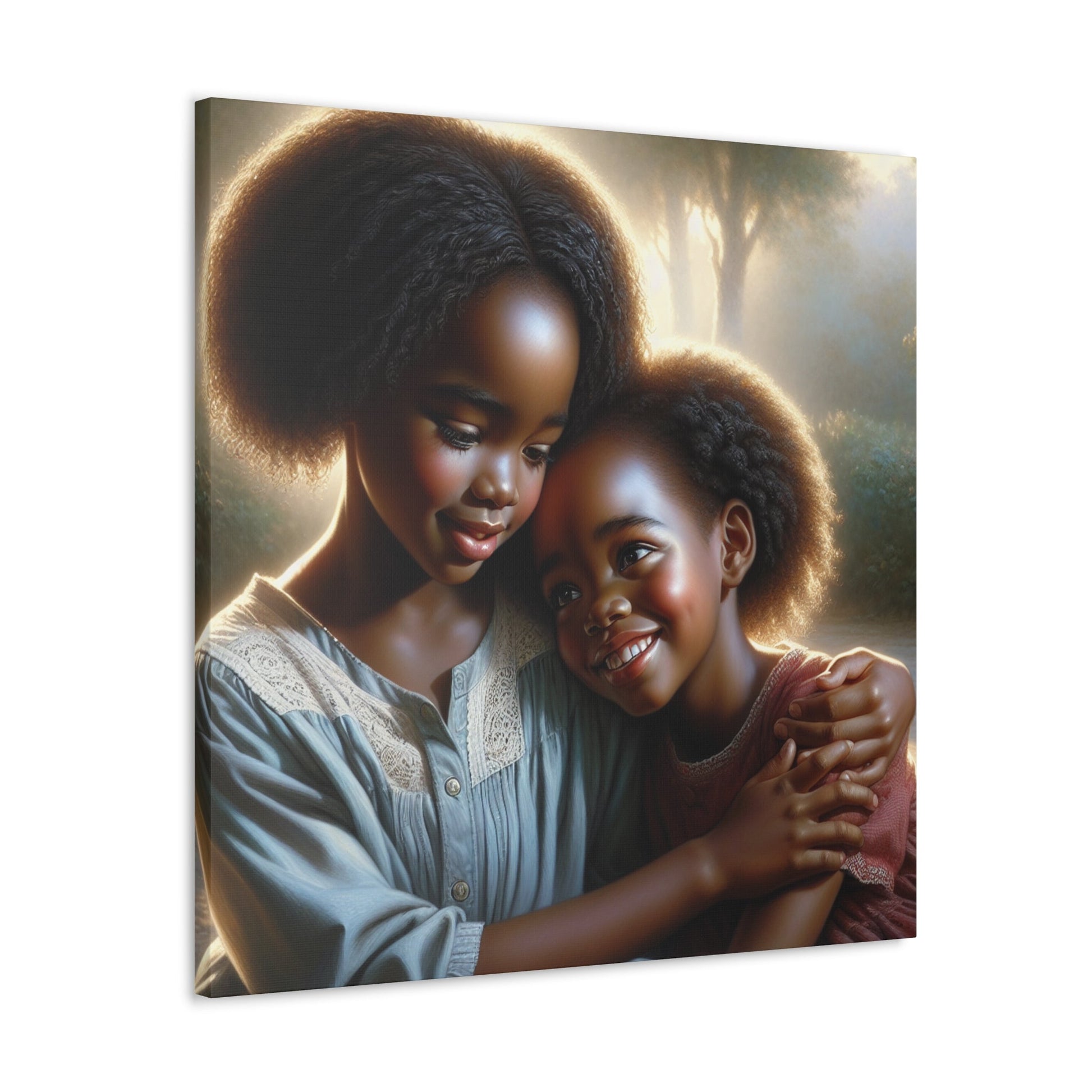 "Siblings Embracing: A Warm, Serene Affection" - Canvas - Authentic4Us