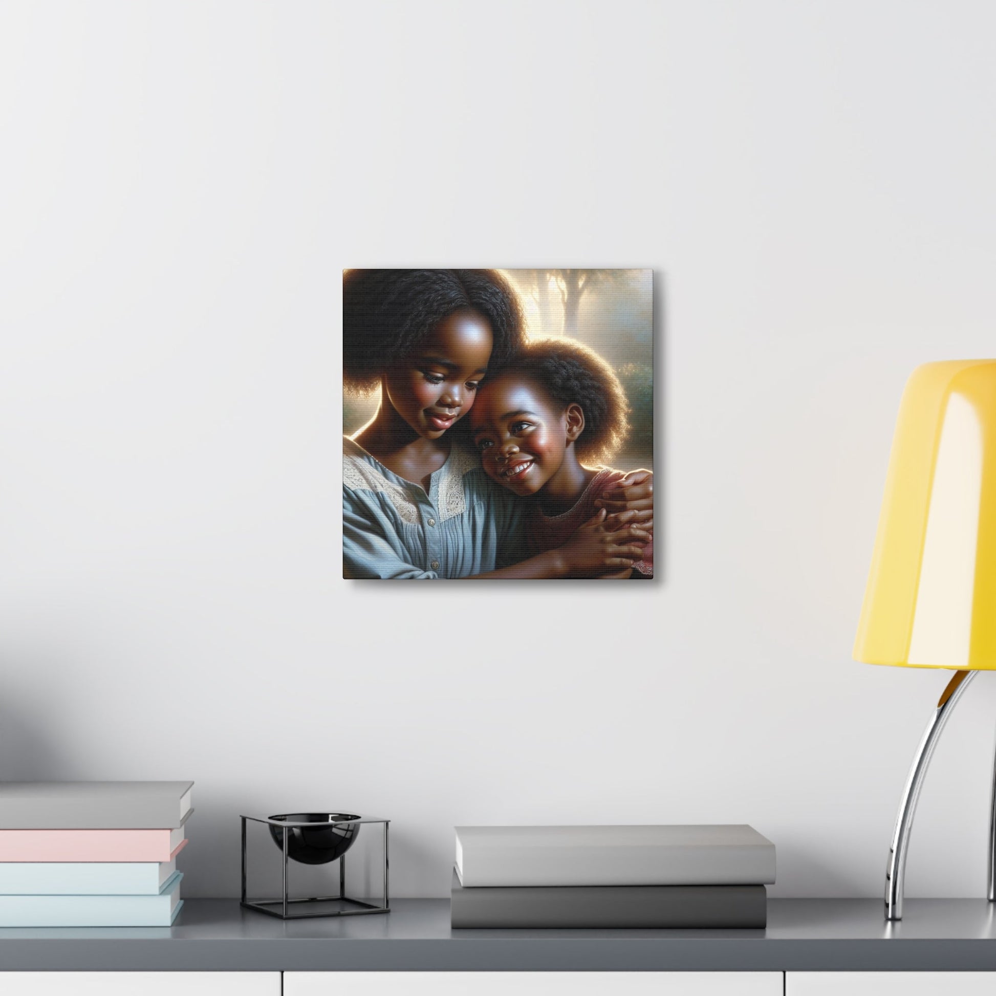 "Siblings Embracing: A Warm, Serene Affection" - Canvas - Authentic4Us