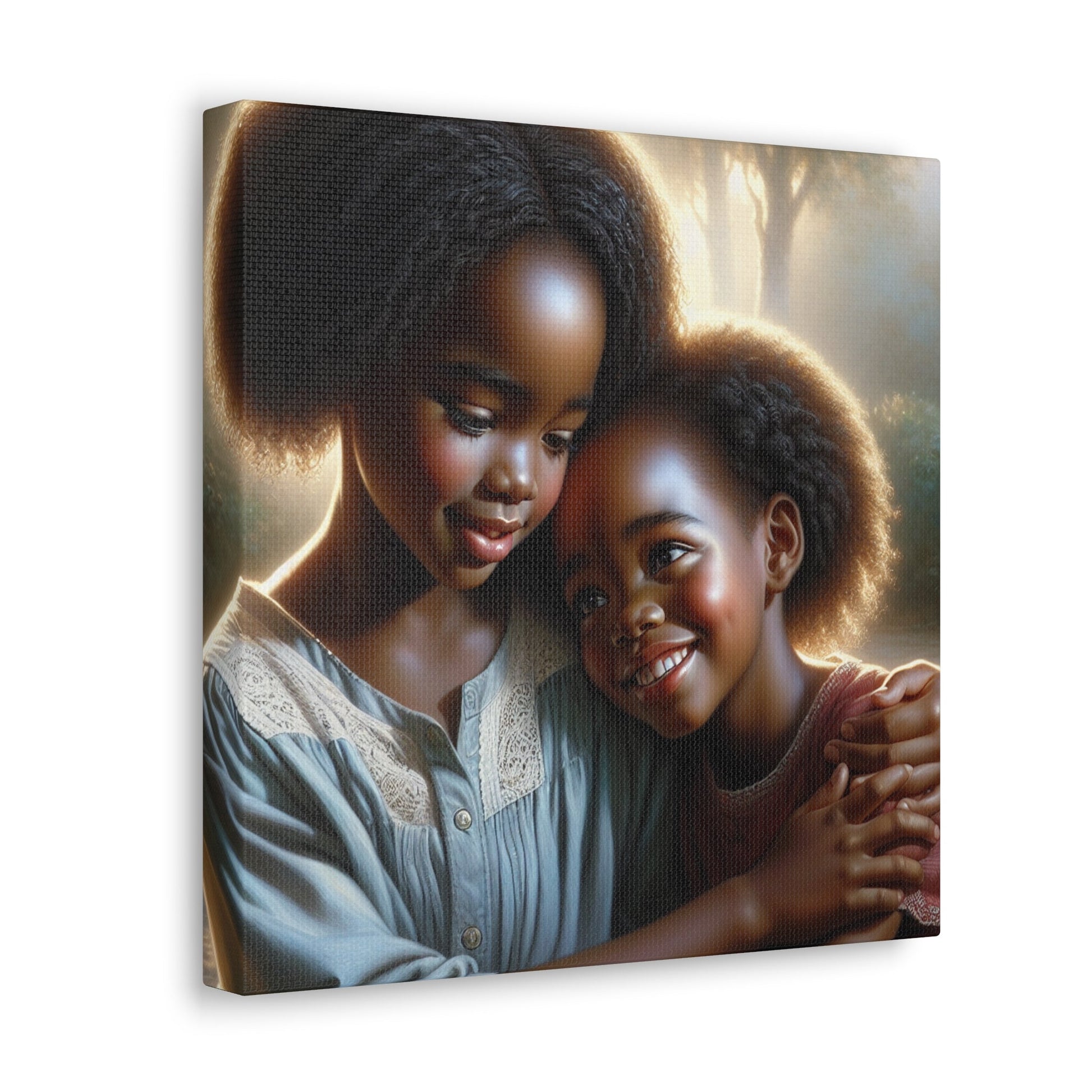 "Siblings Embracing: A Warm, Serene Affection" - Canvas - Authentic4Us