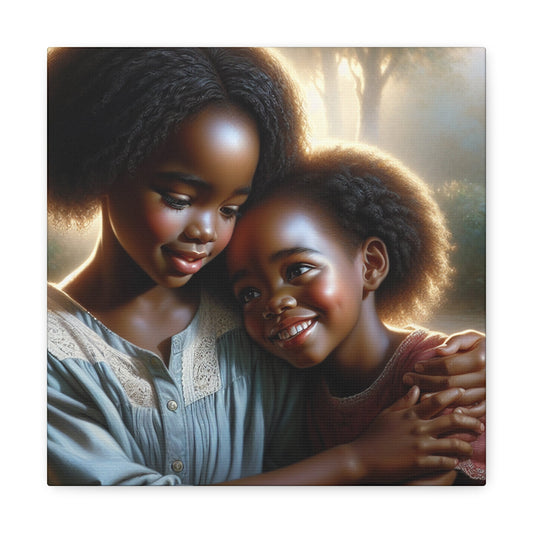 "Siblings Embracing: A Warm, Serene Affection" - Canvas - Authentic4Us