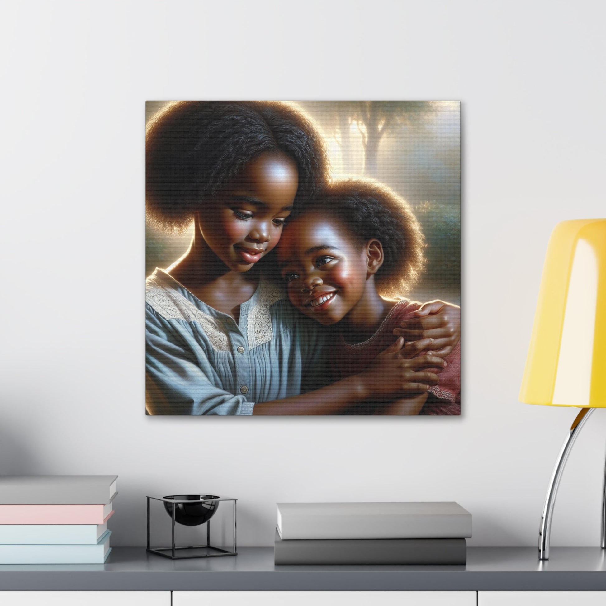 "Siblings Embracing: A Warm, Serene Affection" - Canvas - Authentic4Us