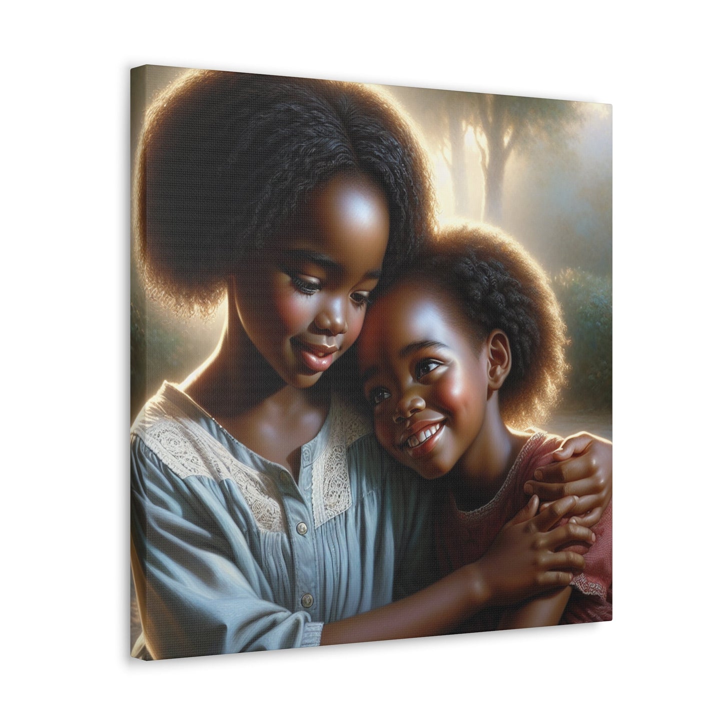 "Siblings Embracing: A Warm, Serene Affection" - Canvas - Authentic4Us