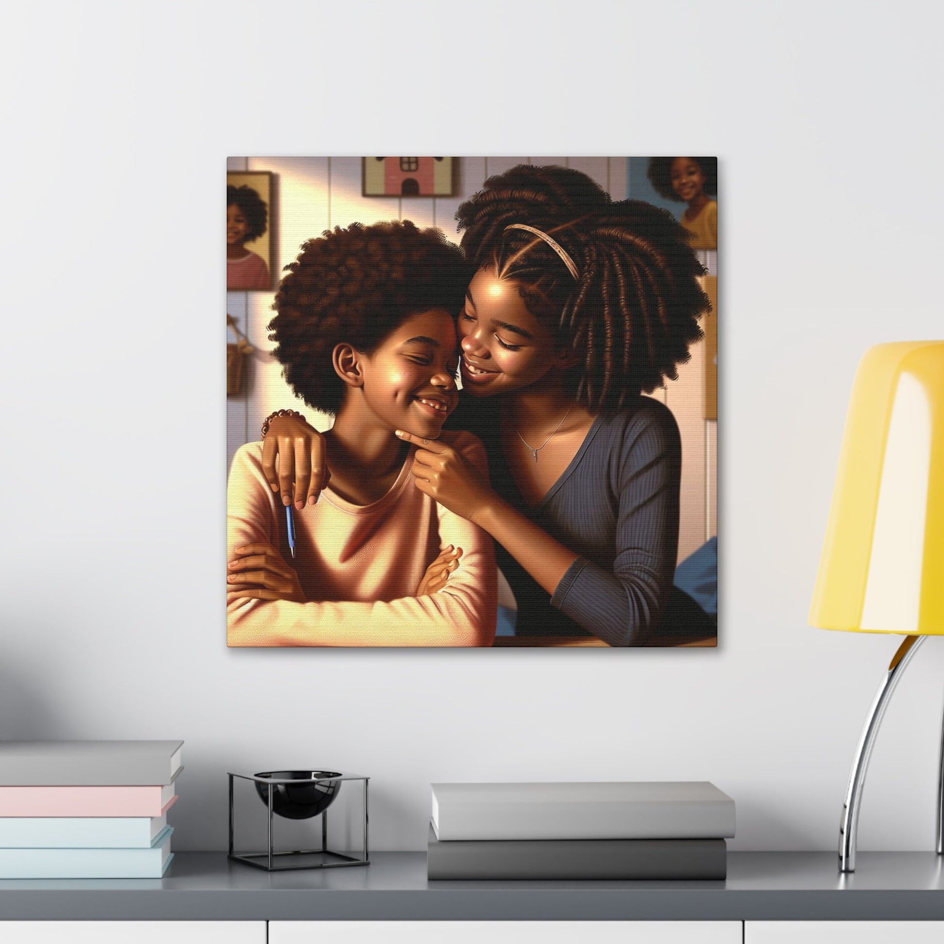 "Sisterly Affection in Warm Hues" - Canvas - Authentic4Us