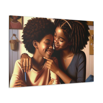 "Sisterly Affection in Warm Hues" - Canvas - Authentic4Us