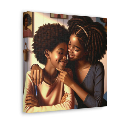 "Sisterly Affection in Warm Hues" - Canvas - Authentic4Us