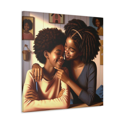 "Sisterly Affection in Warm Hues" - Canvas - Authentic4Us