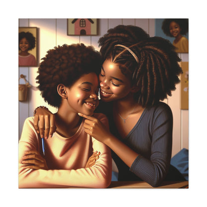 "Sisterly Affection in Warm Hues" - Canvas - Authentic4Us