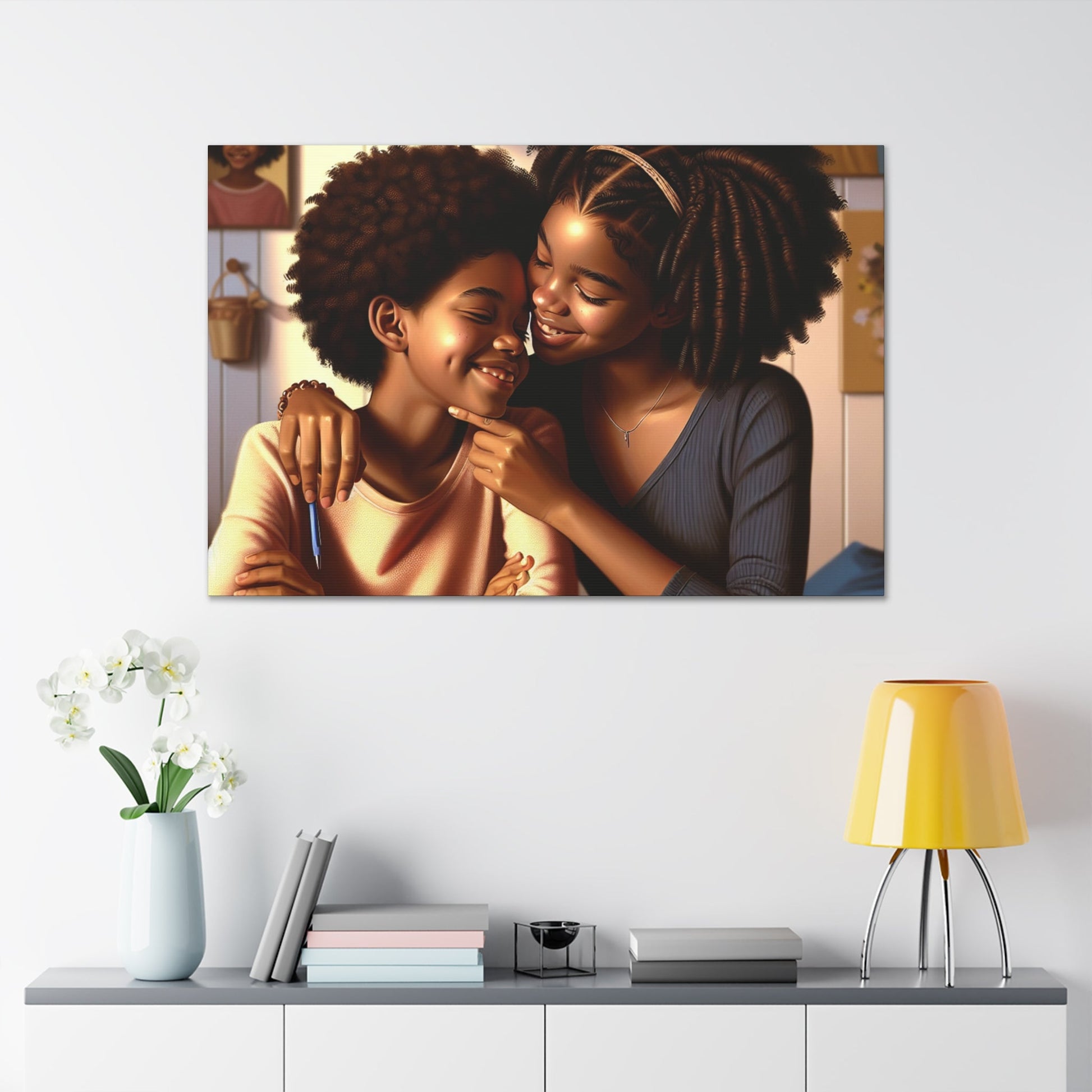 "Sisterly Affection in Warm Hues" - Canvas - Authentic4Us