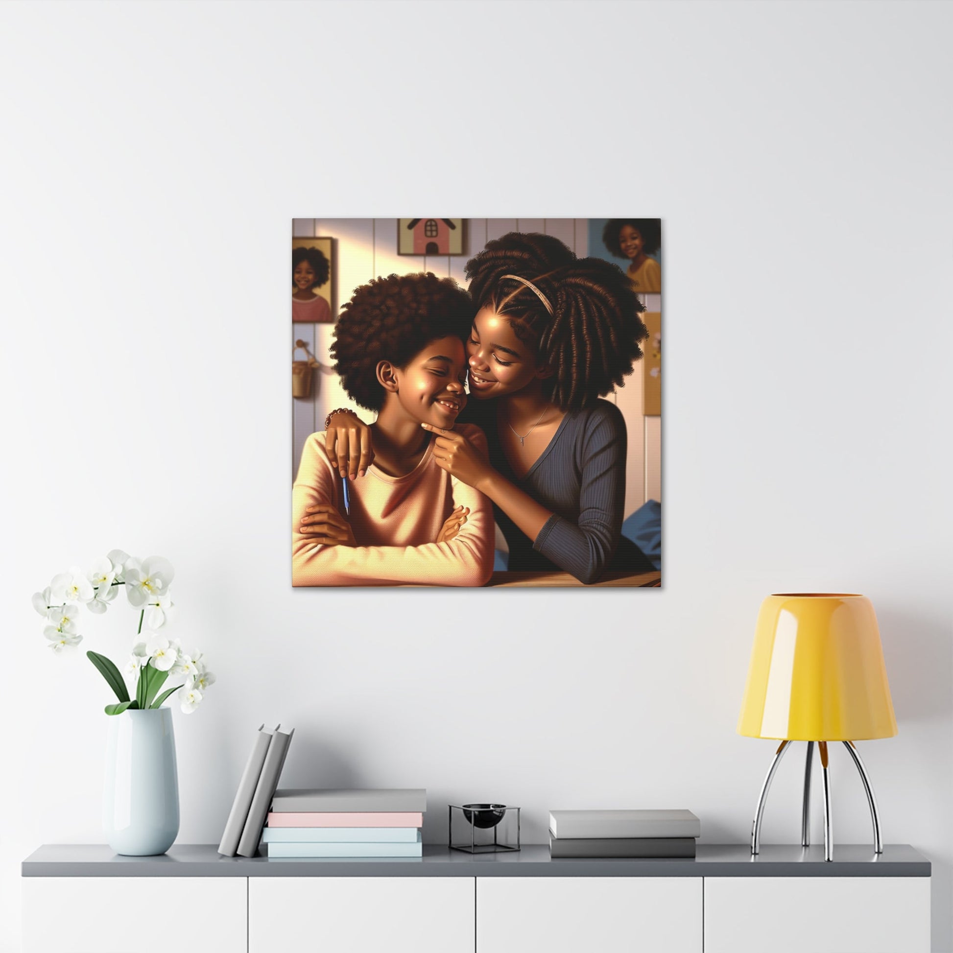 "Sisterly Affection in Warm Hues" - Canvas - Authentic4Us